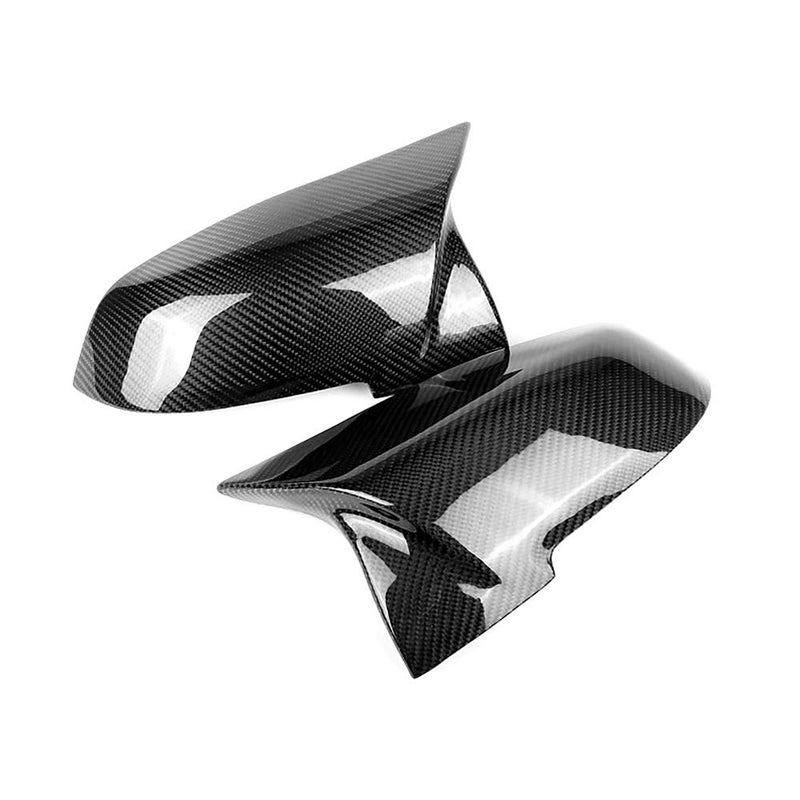SNA Gloss Black Real Carbon Fiber Side Mirror Cover Cap Replacement Compatible for BMW 1 series F20 2 series F22 F23 3 series F30 F31 F34 4 series F32 F33 F36 X1 E84 M2 F87 2-pc Set - Image 3